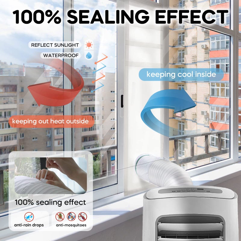 Loviga Portable Air Conditioner Window Kit, Window Vent Seal Kit for Portable Air Conditioner Dryer, 2022 Upgraded 100% Sealing Waterproof Easy to Install, 10x40-64 inches Length Adjustable - Image 2